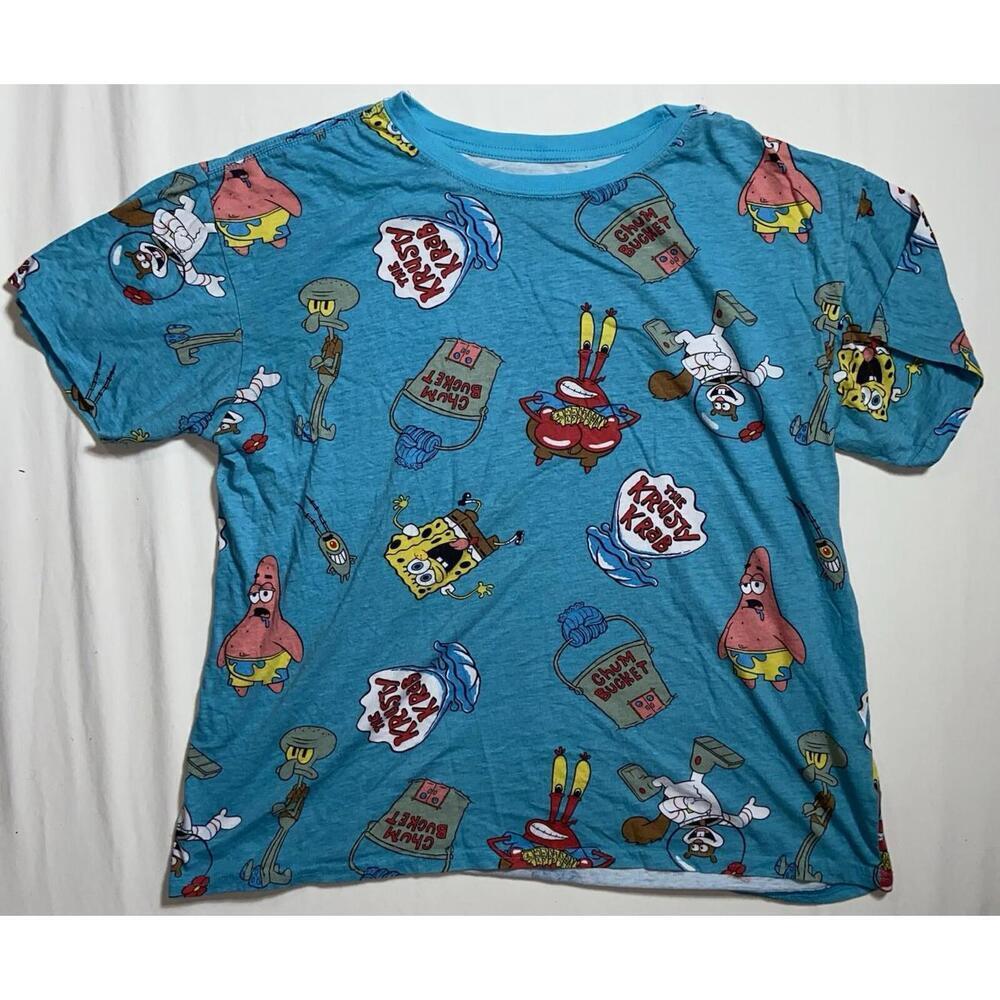 Nickelodeon Sponge Bob Mens Shirt AOP Small All-Over-Print 2022 90s Y2k